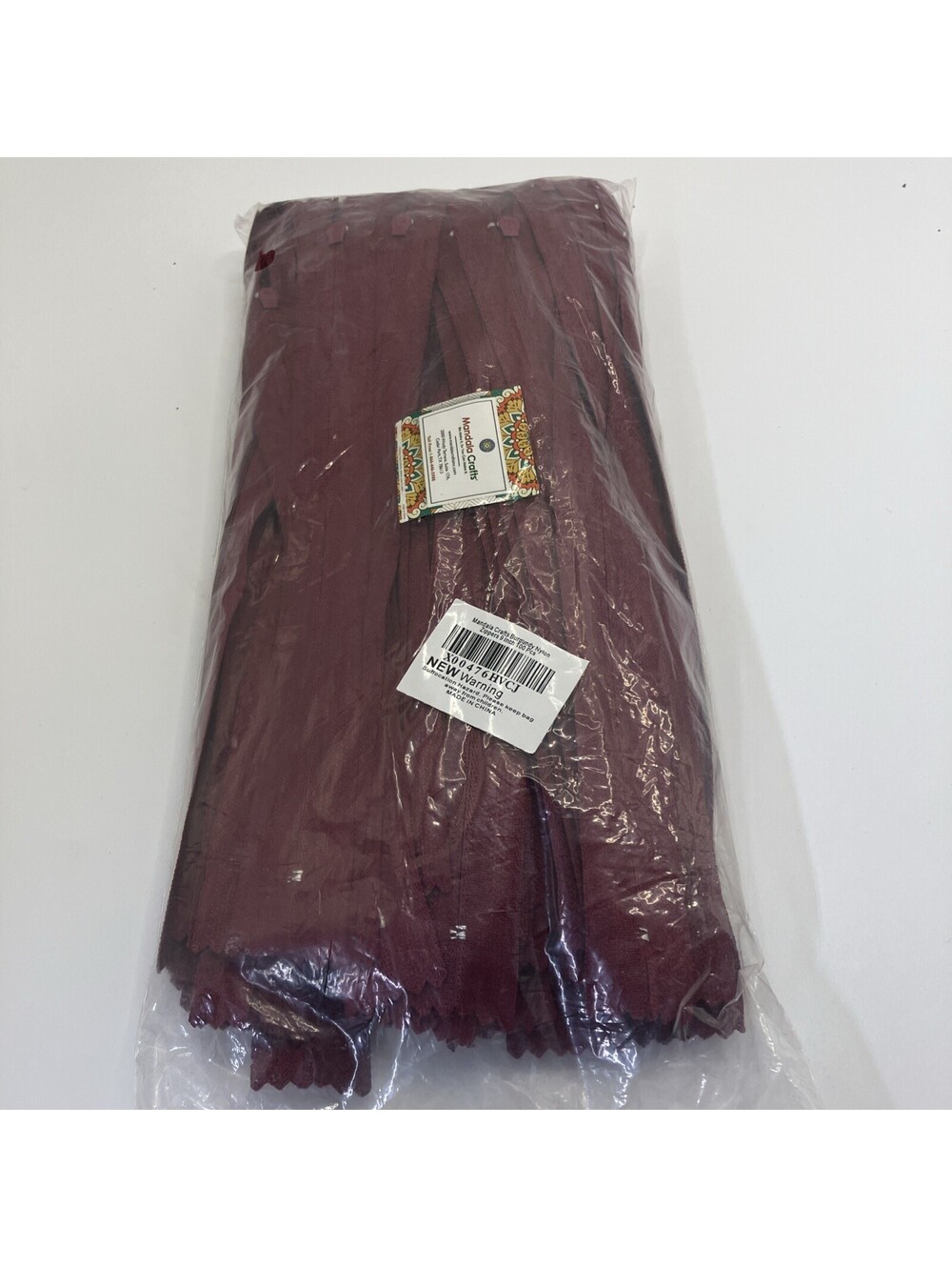 100Pcs 9 Inch Nylon Coil Zippers Bulk #3 Closed End Separating Deep Red